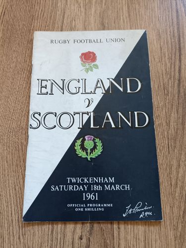 England v Scotland 1961 Rugby Programme