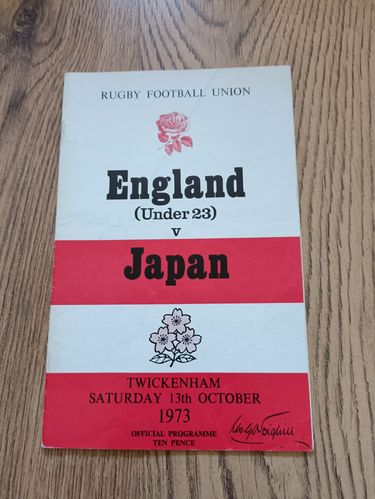 England Under 23 v Japan Oct 1973 Rugby Proramme