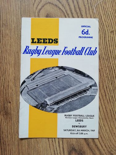 Leeds v Dewsbury Mar 1969 Rugby League Programme