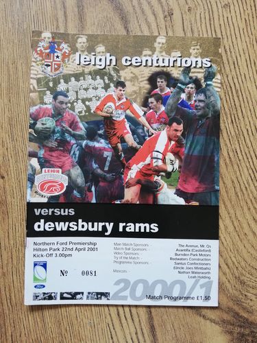 Leigh v Dewsbury April 2001 Rugby League Programme