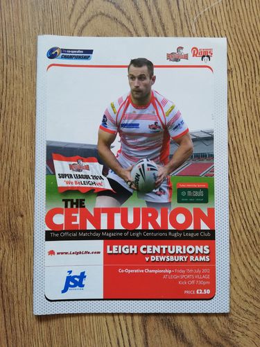 Leigh v Dewsbury July 2012 Rugby League Programme
