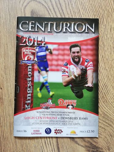 Leigh v Dewsbury Sept  2014 Play-Off Semi-Final Rugby League Programme