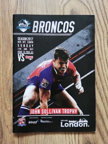 London Broncos v Dewsbury Rams June 2017 Rugby League Programme