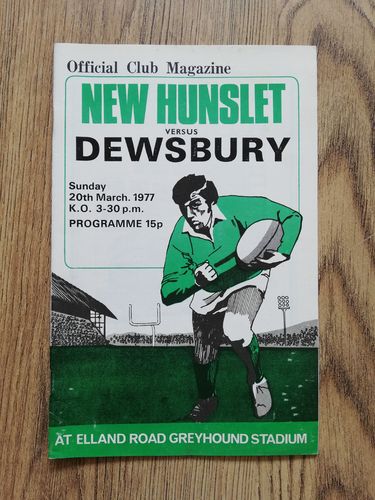 New Hunslet v Dewsbury March 1977 Rugby League Programme