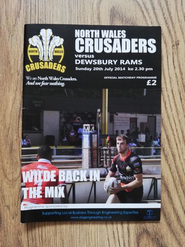North Wales Crusaders v Dewsbury Rams July 2014 Rugby League Programme