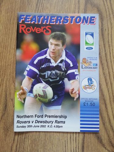 Featherstone Rovers v Dewsbury June 2002 Rugby League Programme