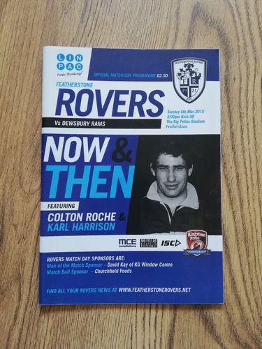 Featherstone Rovers v Dewsbury Mar 2016 Rugby League Programme