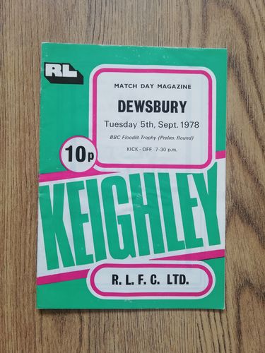 Keighley v Dewsbury Sept 1978 BBC2 Floodlit Trophy Rugby League Programme