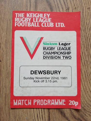 Keighley v Dewsbury Nov 1981