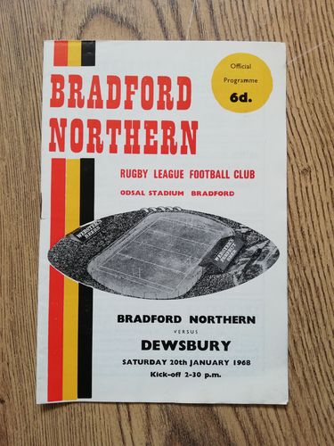 Bradford Northern v Dewsbury Jan 1968