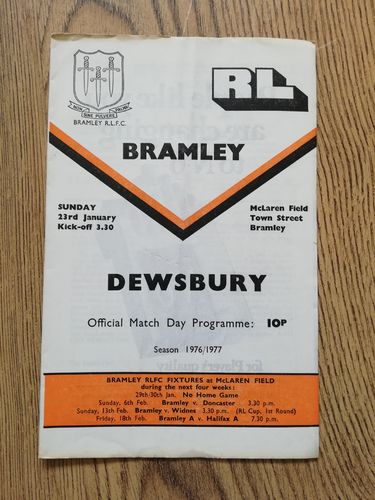 Bramley v Dewsbury Jan 1977