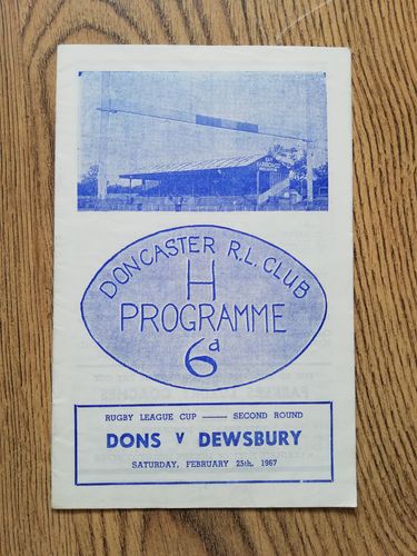 Doncaster v Dewsbury Feb 1967 Challenge Cup Rugby League Programme