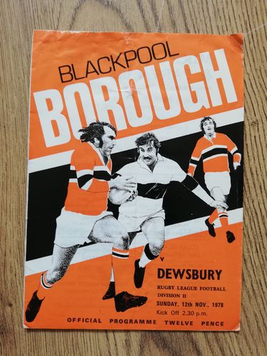 Blackpool Borough v Dewsbury Nov 1978