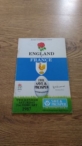 England v France 1987 Rugby Programme