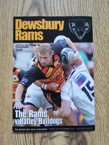 Dewsbury v Batley Dec 2003 Rugby League Programme
