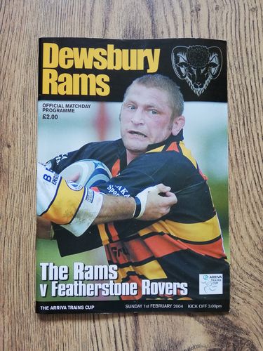 Dewsbury v Featherstone Feb 2004 Arriva Trains Cup Rugby League Programme