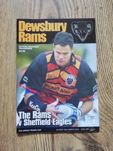 Dewsbury v Sheffield March 2004 Arriva Trains Cup Rugby League Programme