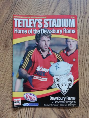 Dewsbury v Doncaster Feb 2005 Northern Rail Cup Rugby League Programme