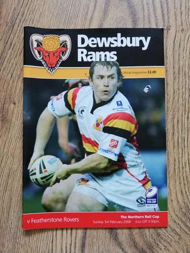 Dewsbury v Featherstone Feb 2008 Northern Rail Cup Rugby League Programme