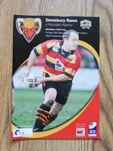Dewsbury v Hunslet March 2007 Northern Rail Cup Rugby League Programme