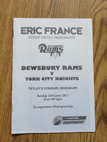 Dewsbury v York June 2011 Rugby League Programme