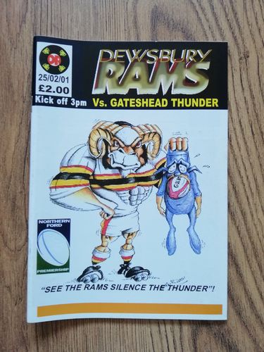 Dewsbury v Gateshead Thunder Feb 2001 Rugby League Programme