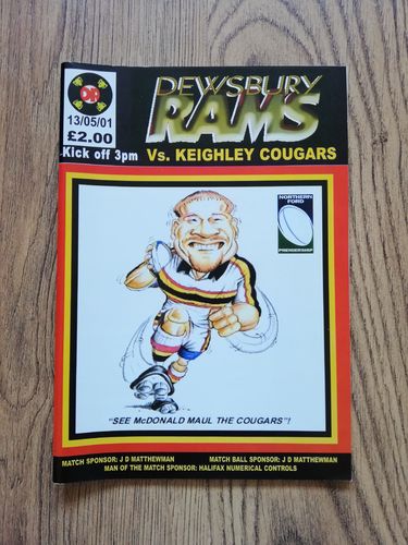 Dewsbury v Keighley May 2001 Rugby League Programme