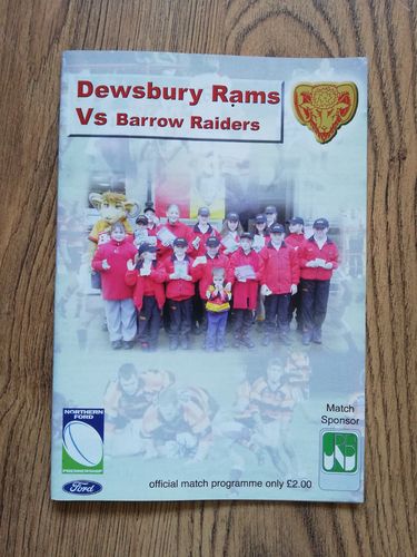 Dewsbury v Barrow Dec 2001 Rugby League Programme