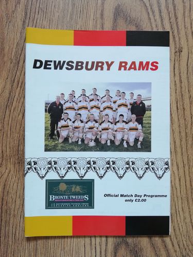 Dewsbury v Doncaster July 2002 Rugby League Programme
