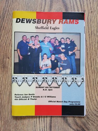 Dewsbury v Sheffield Oct 2002 Rugby League Programme
