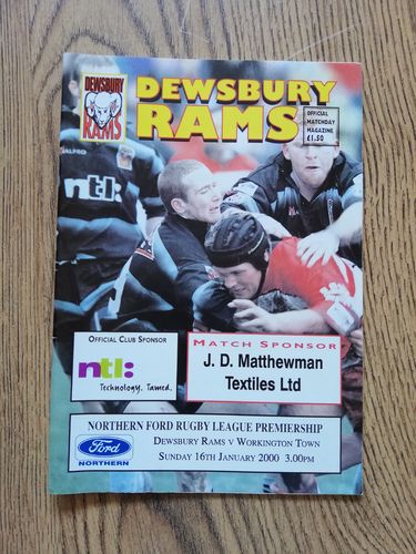 Dewsbury v Workington Jan 2000 Rugby League Programme