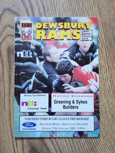 Dewsbury v Doncaster Jan 2000 Rugby League Programme