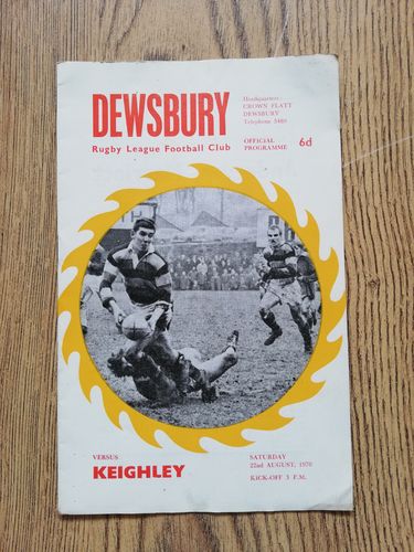 Dewsbury v Keighley Aug 1970 Rugby League Programme