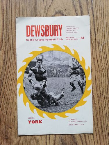 Dewsbury v York Sept 1970 Rugby League Programme
