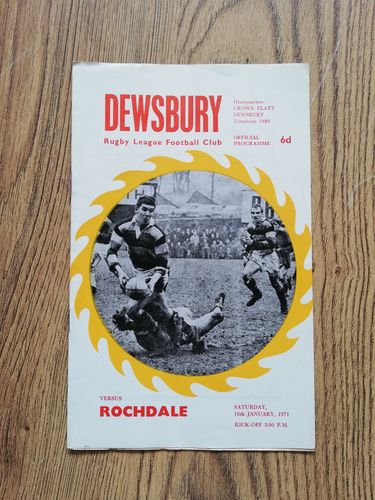 Dewsbury v Rochdale Jan 1971 Rugby League Programme