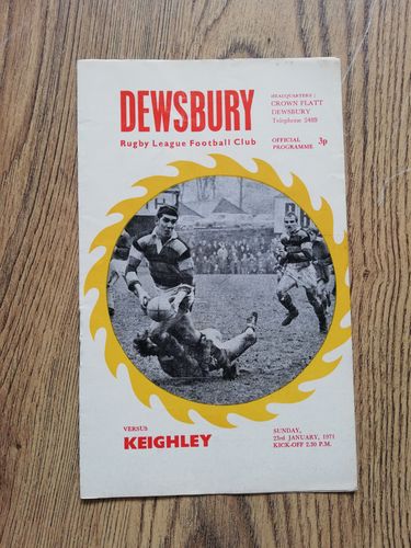 Dewsbury v Keighley Jan 1971 Rugby League Programme