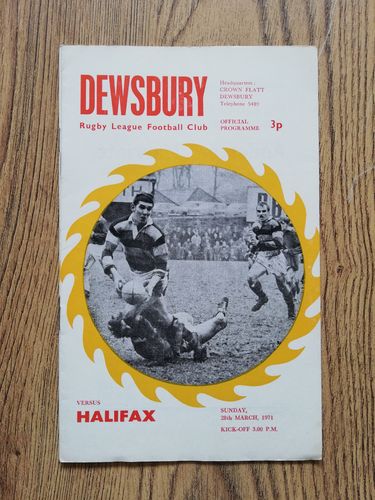 Dewsbury v Halifax March 1971 Rugby League Programme