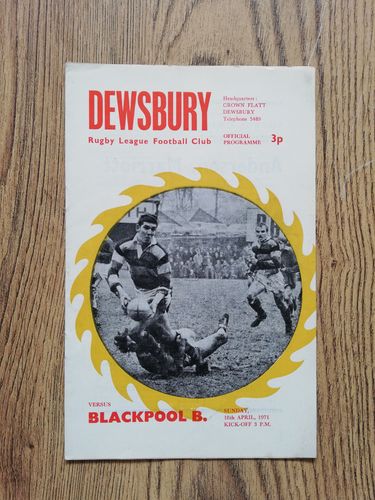 Dewsbury v Blackpool April 1971 Rugby League Programme