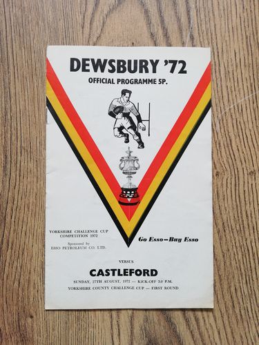 Dewsbury v Castleford Aug 1972 Yorkshire Cup Rugby League Programme