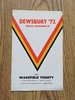 Dewsbury v Wakefield March 1973 Challenge Cup Rugby League Programme