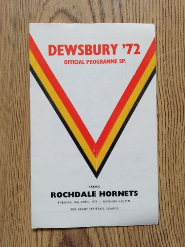 Dewsbury v Rochdale April 1973 Rugby League Programme