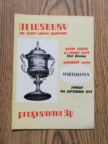 Dewsbury v Whitehaven Sept 1973 Rugby League Programme