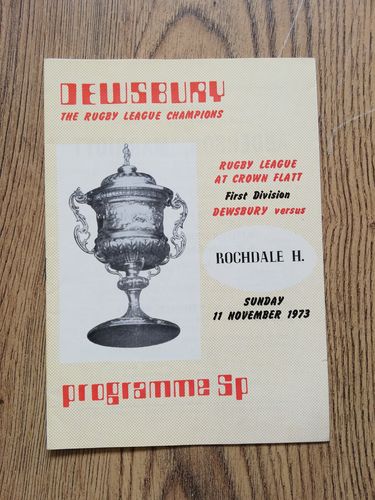 Dewsbury v Rochdale Nov 1973 Rugby League Programme