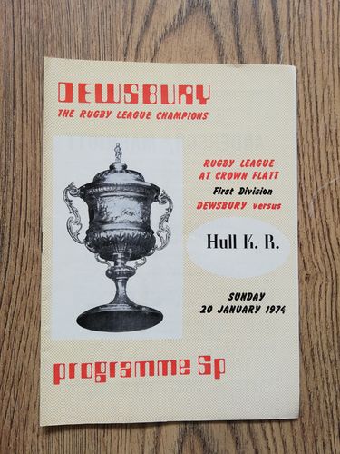 Dewsbury v Hull KR Jan 1974 Rugby League Programme