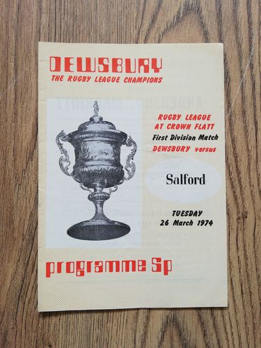 Dewsbury v Salford March 1974 Rugby League Programme