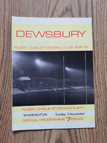 Dewsbury v Warrington Nov 1974