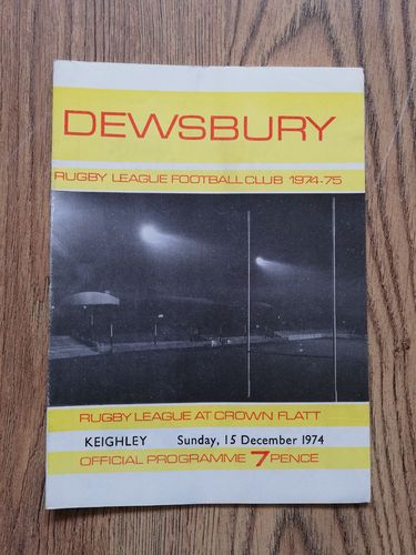 Dewsbury v Keighley Dec 1974 Rugby League Programme