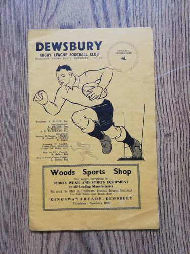 Dewsbury v Batley Apr 1963 Rugby League Programme