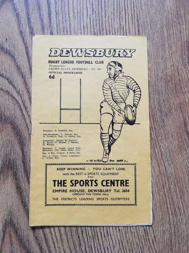 Dewsbury v Barrow Sept 1964 Rugby League Programme
