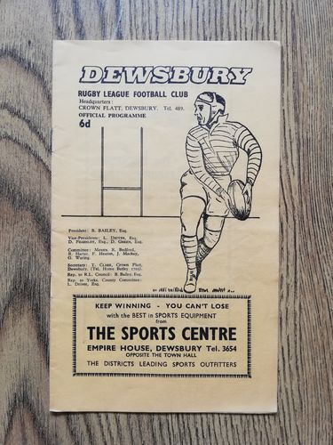 Dewsbury v Leeds April 1965 Rugby League Programme